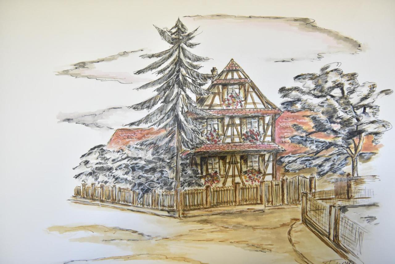 Maison D'Hotes Aux Deux Cigognes Gries Bagian luar foto